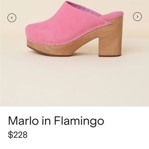 Charlotte Stone Pink Suede Platform clogs, size 7; gently worn